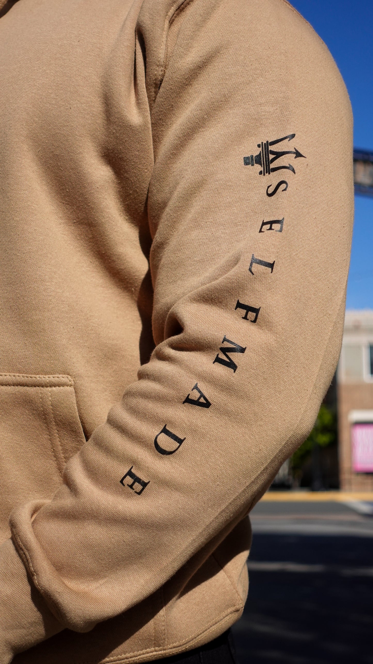 Trident Hoodie Tan & Black